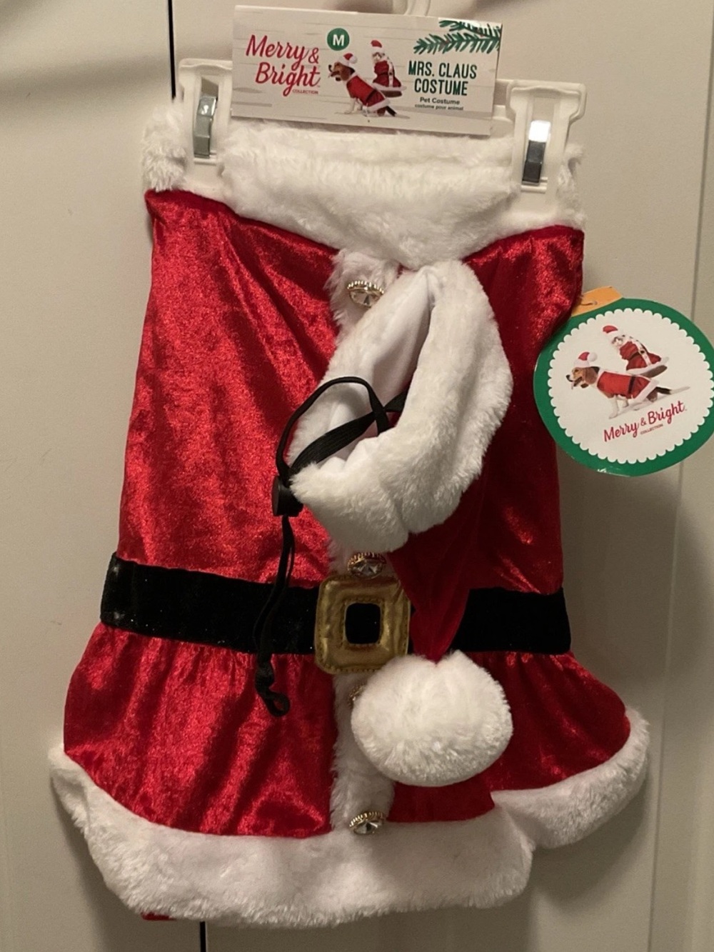 Merry & Bright Dog Pet Apparel Mrs Claus Costume Medium Christmas Outfit NWTs